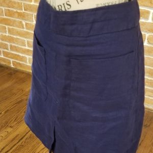 Loft 10 navy linen skirt